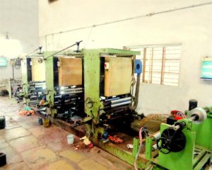 Image showing Three-Color Foil printing machine housed inside the Industrial Shed of Shree Krishna Enterprise